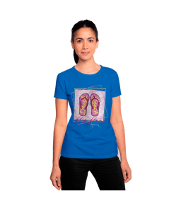 Camiseta Manga Corta Mujer Sandalia Fucsia