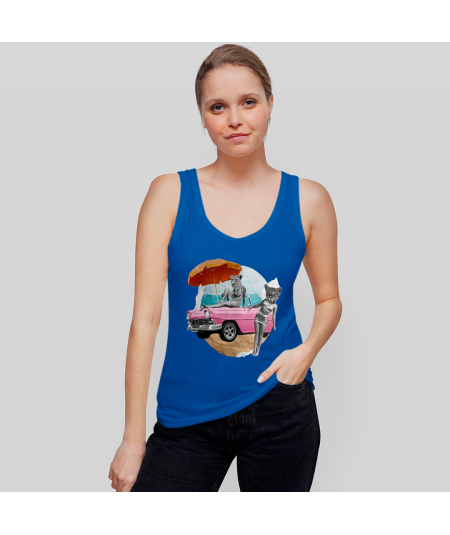 Camisetas de Tirantes Mujer Felinos Playeros