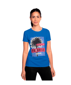 Camiseta Manga Corta Mujer Palmera Morada