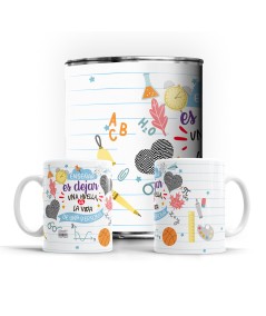 Taza para profesores "Enseñar es dejar huella"