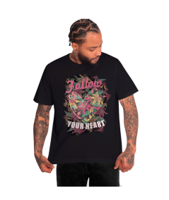 Camiseta Manga Corta Hombre Negra Your Heart